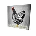 Fondo 12 x 12 in. Black & White Wyandotte Hen-Print on Canvas FO2786559